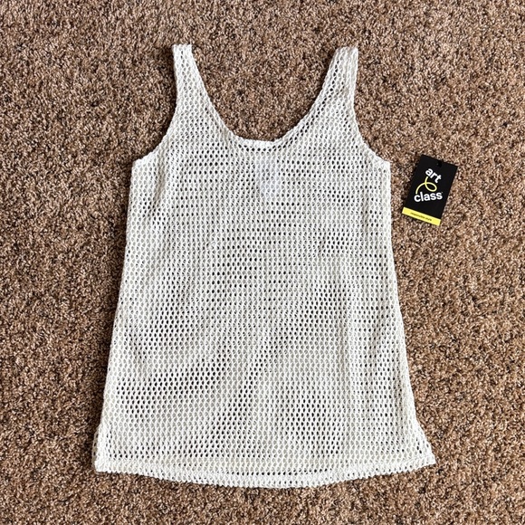 Art Class Cream Swim Cover Up Mesh Dress, Size Small 6/7 - Picture 1 of 3